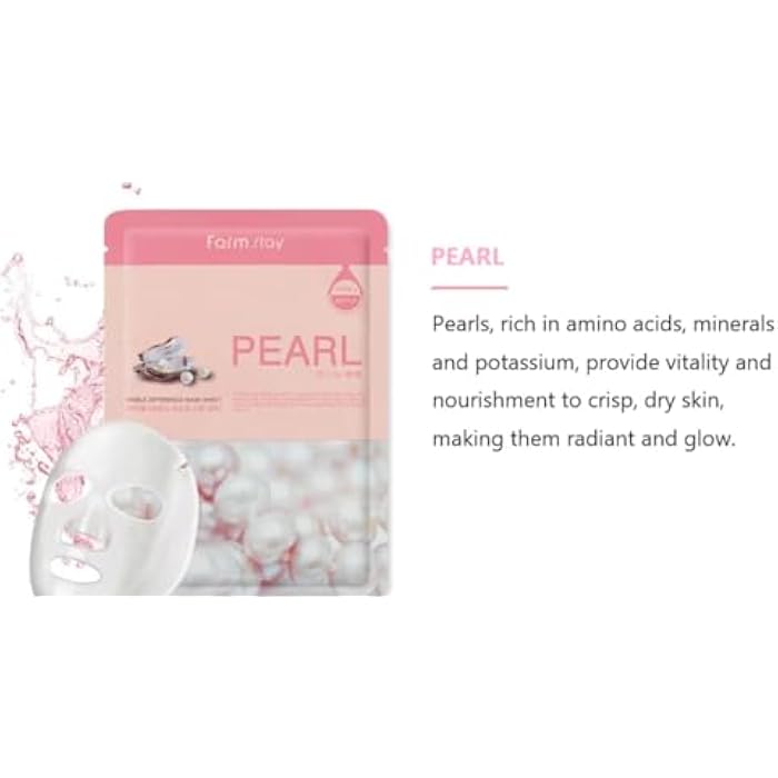 Sheet Mask, Pearl and Hyaluronic Acid, 0.67 oz - Face Mask to Improve Skin Texture - Hydrating Sheet Mask-1pc - Image 2